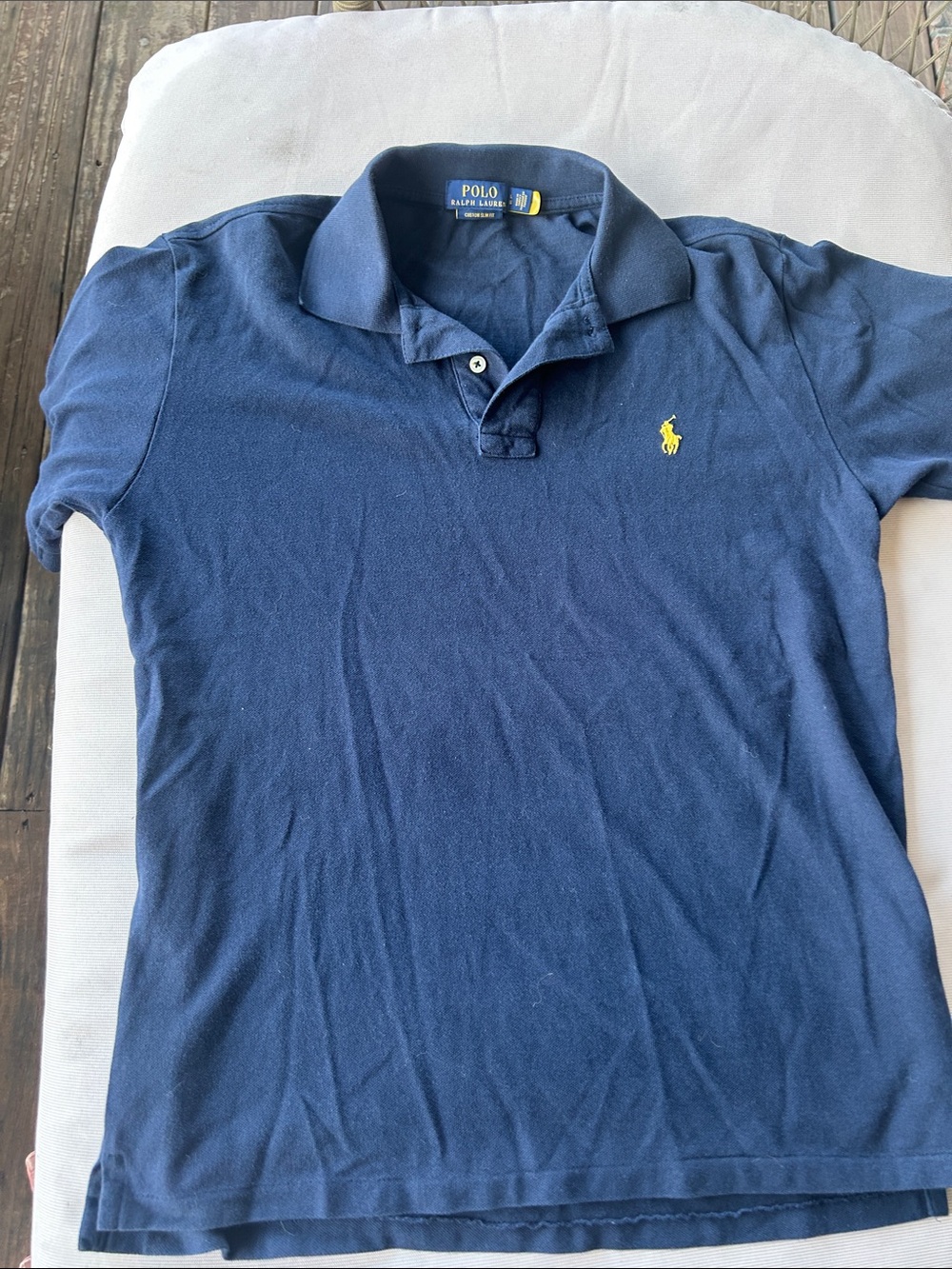 Polo by Ralph Lauren Navy Blue Polo with Yellow Pony